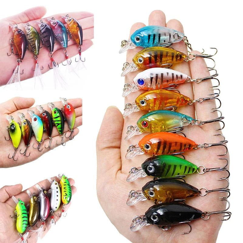 Crankbaits conjunto de cores misturadas isca de pesca lote minnow wobbler baixo swimbait mar nadar iscas duras afundando equipamento pesca