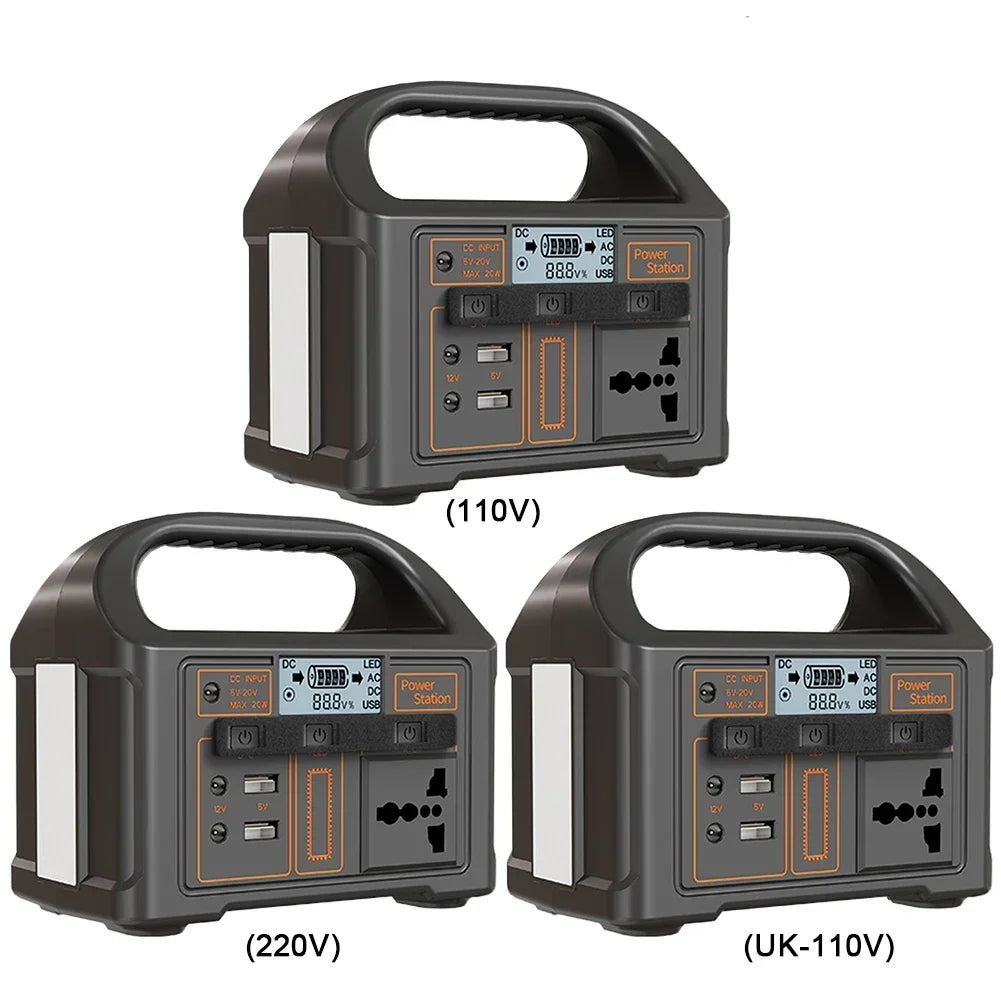 Gerador portátil ao ar livre com display LED, Camping Power Bank, banco de potência da bateria, pesca, 24000mAh, 110V, 220V, 100W