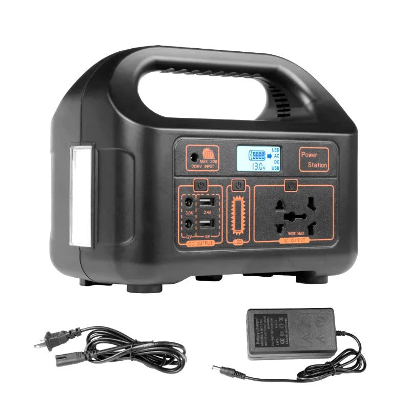 Gerador portátil ao ar livre com display LED, Camping Power Bank, banco de potência da bateria, pesca, 24000mAh, 110V, 220V, 100W