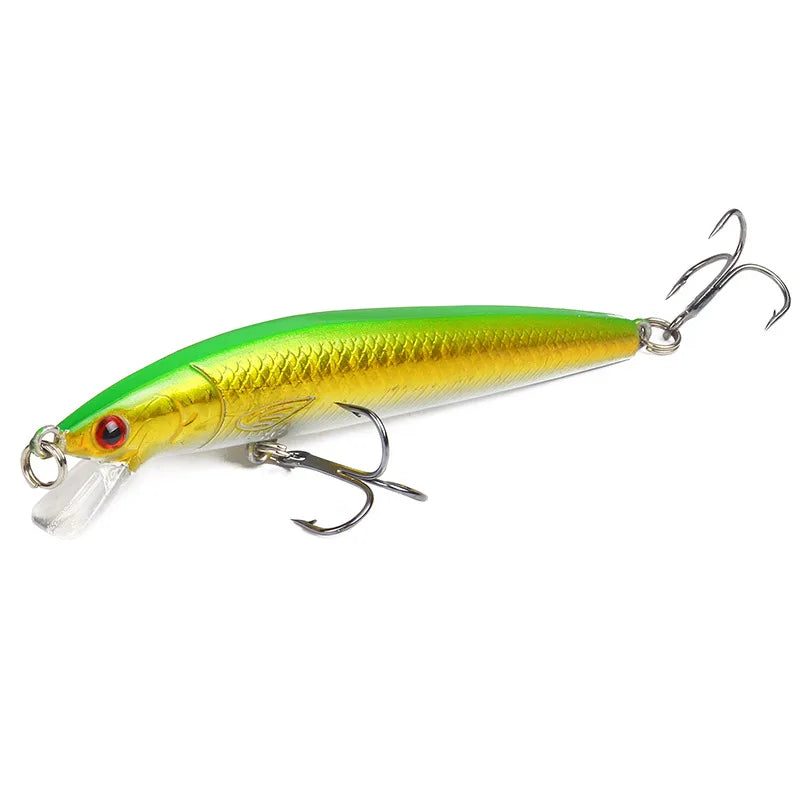 Cauda longa minnow isca de pesca 10cm 9g flutuante isca dura artificial wobbler crankbait 3d olho 10 cores carpa poleiro pesca equipamentos
