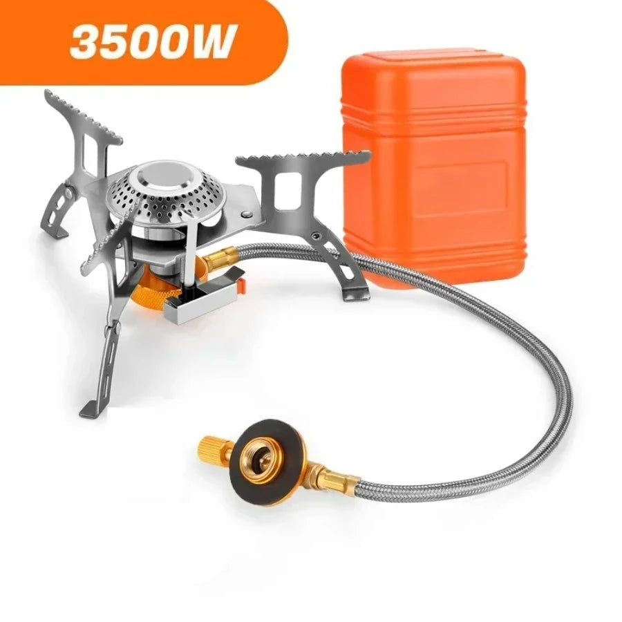 Fogão a gás de acampamento portátil dobrável ao ar livre mochila fogão equipamento turístico para cozinhar caminhadas piquenique 3500w