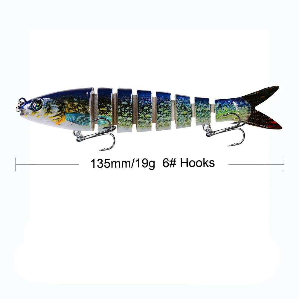 Proberos afundando wobblers iscas de pesca articulado crankbait swimbait 8 segmento duro isca artificial para equipamento de pesca isca