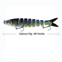 Proberos afundando wobblers iscas de pesca articulado crankbait swimbait 8 segmento duro isca artificial para equipamento de pesca isca