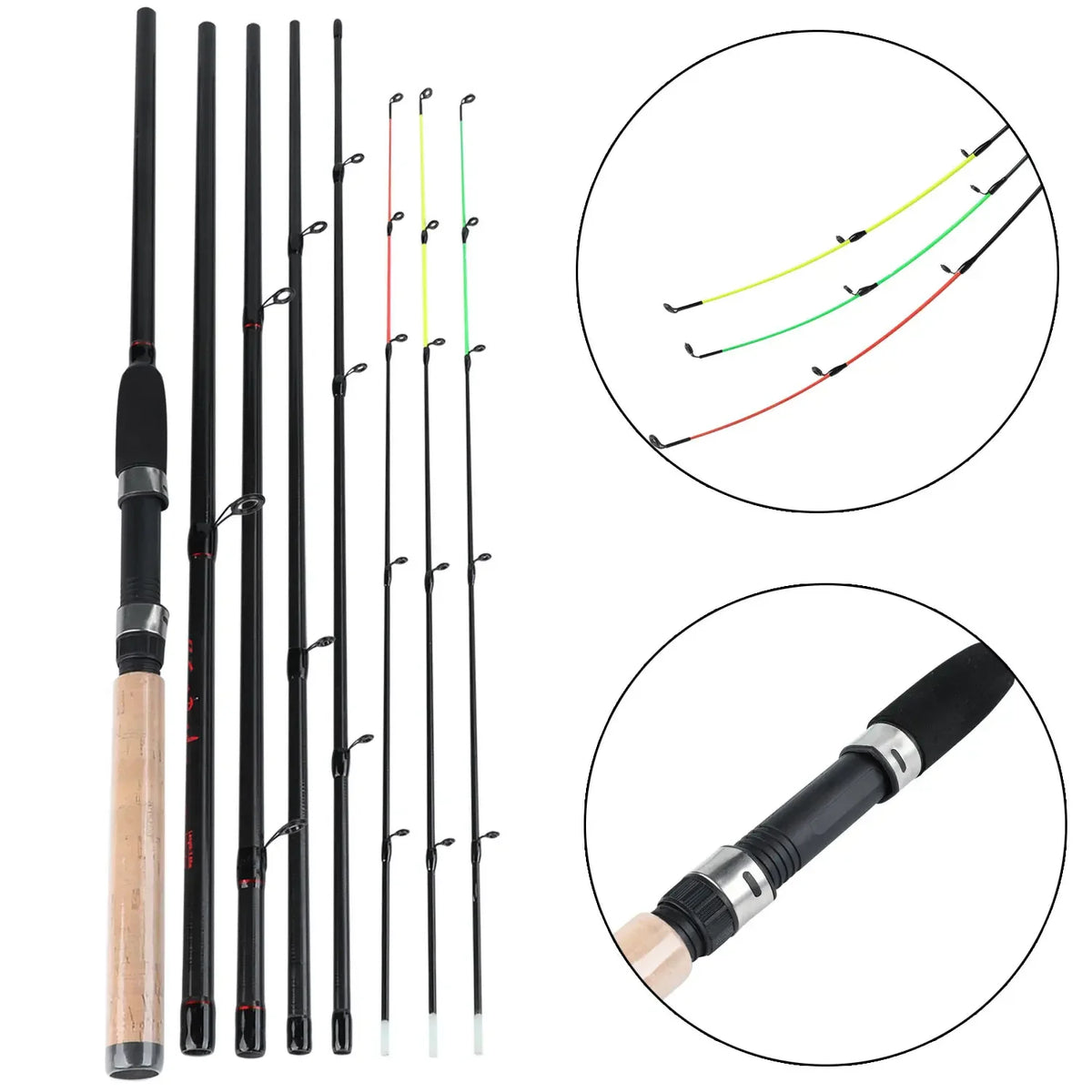 Sougayilang 3m alimentador vara de pesca alça de cortiça fibra de carbono fiação varas de pesca l m h potência 30-120g isca peso carpa pólo pesca