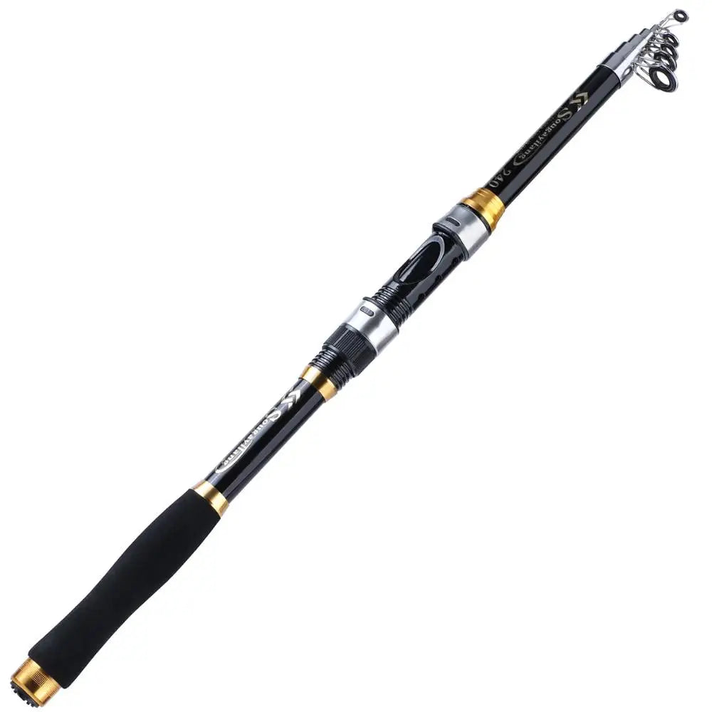 Sougayilang vara de pesca giratória 1.8-3.3m vara de pesca de carpa material frp econômico vara de pesca telescópica vara de pesca