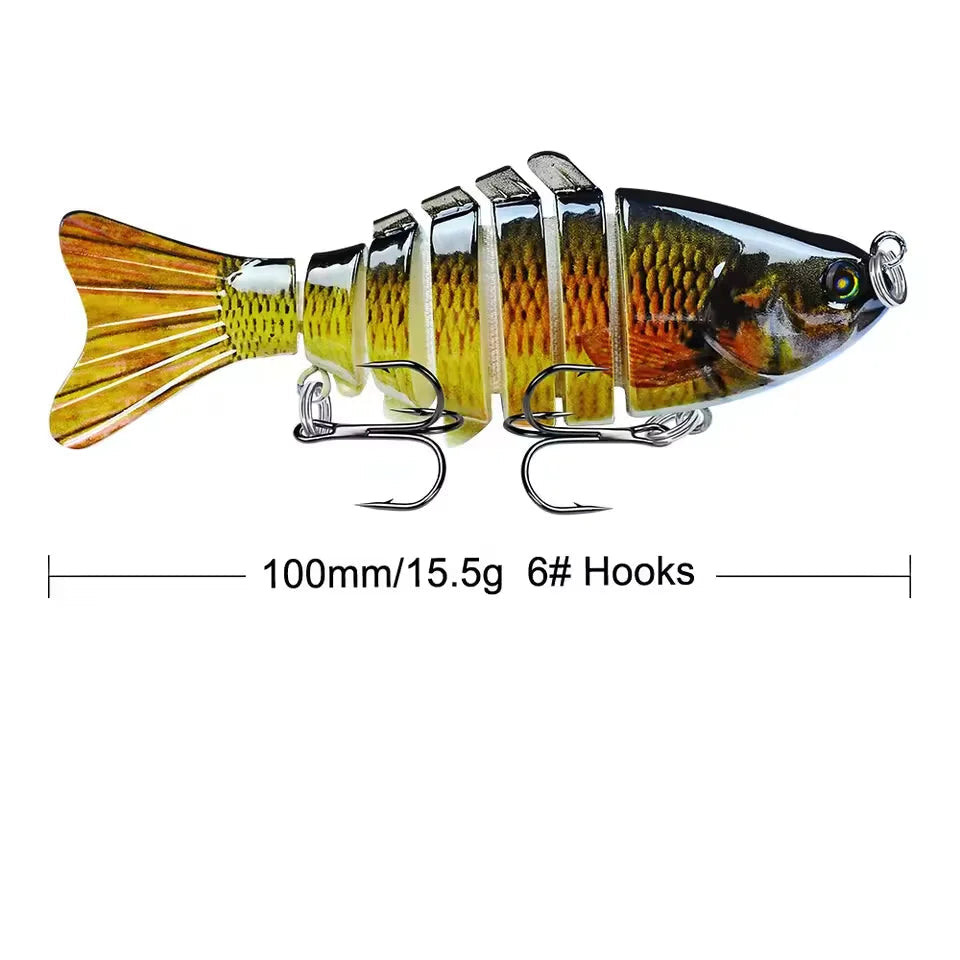Multi articulado swimbait, afundando lento segmentado baixo isca de pesca, isca de pesca de natação para água salgada de água doce, kit de isca de pesca