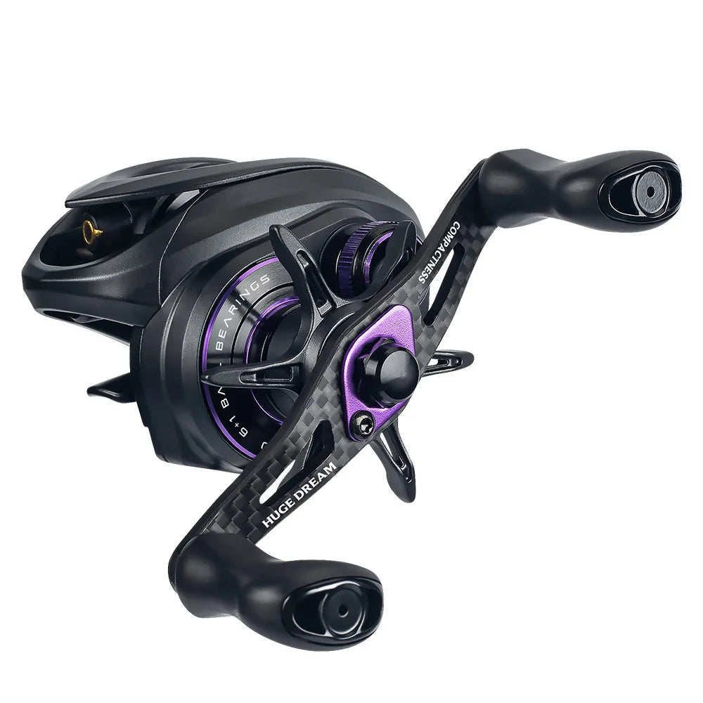Kingdom micro pro carretel de pesca de arremesso 138g peso 7.6:1 relação de engrenagem 4.6kg arrasto máximo ultra-leve material de carbono carretilhas de pesca