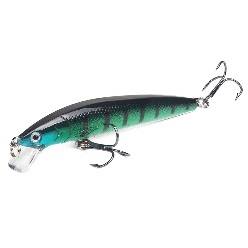 Cauda longa minnow isca de pesca 10cm 9g flutuante isca dura artificial wobbler crankbait 3d olho 10 cores carpa poleiro pesca equipamentos