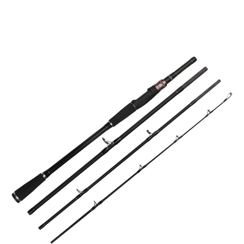 Carbon Fiber Lure Fishing Rod, Spinning e Casting Pole, Travel Rod, H Power, 4 Seções, Peso 14-35g, 1.8m, 2.1m